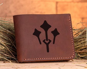 Final Fantasy Sage Leather Wallet Christmas Gift for Gamer Gifts For Boyfriend Personalized Billfold Wallet Gift For Him / Gift For Guys