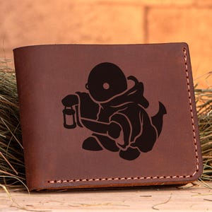 Final Fantasy Tonberry Lederbrieftasche Weihnachtsgeschenk für Gamer Geschenke für Freund personalisierte Brieftasche Geschenk für Ihn / Geschenk für Jungs