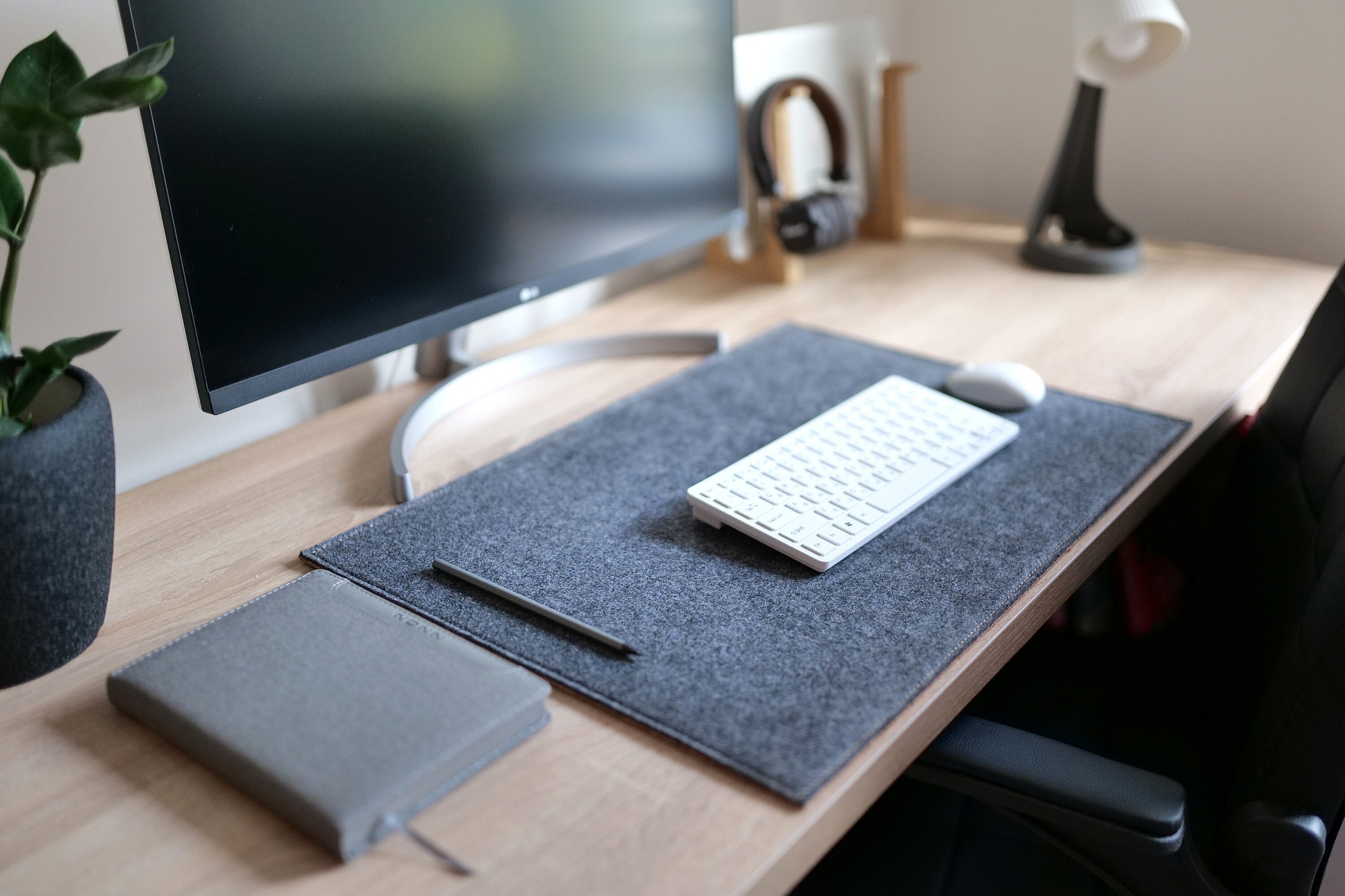 Felt and Cork Desk Mat Keyboard Mat Home Office Natural Wool - Etsy Finland