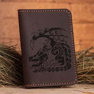 Rathian Monster Hunter World kerstcadeau voor gamer mannen paspoorthoes gepersonaliseerde lederen paspoorthouder MHW cadeau voor hem vriendje s40