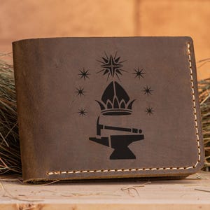 Cartera de la casa Durin, cartera personalizada para hombre, Cartera de cuero para hombre El Señor de los Anillos LOTR Hobbit, regalo para esposo, regalo de Navidad para él k72