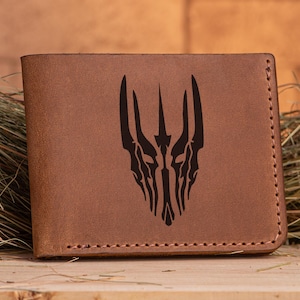 Sauron LOTR Wallet, personalisierte Herren Brieftasche Herr Der Ringe LOTR Hobbit Leder Brieftasche Herren Geschenk für Mann Weihnachtsgeschenk für Ihn k77