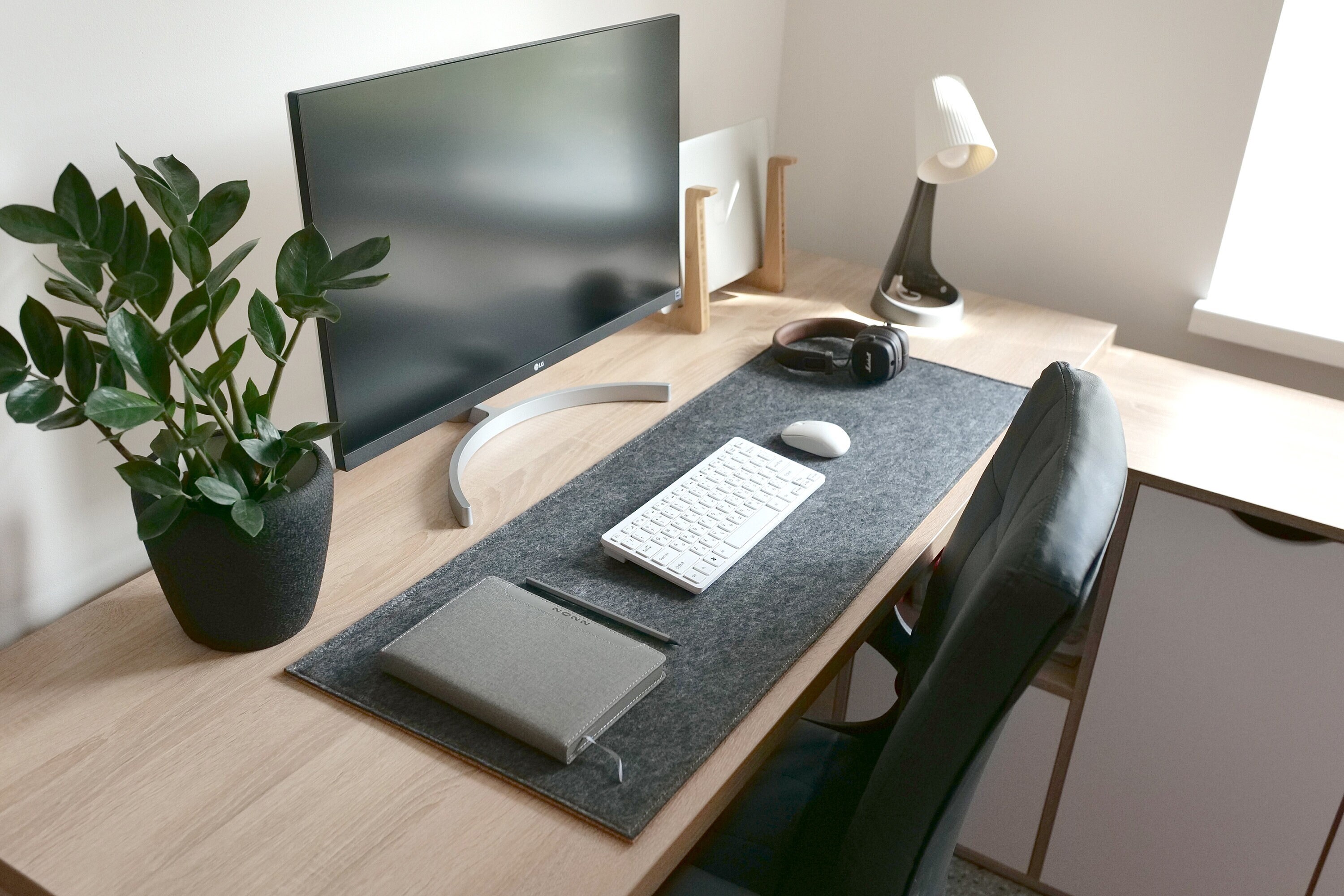Large Felt and Cork Desk Mat Personalized Keyboard Mat Home Etsy
