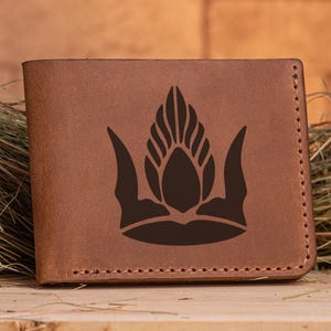 Cartera de cuero con el logo de El Señor de los Anillos para hombre, regalo de Navidad, billetera personalizada con el logo de la Corona de Gondor, regalo para marido, regalo para él, temporada 19