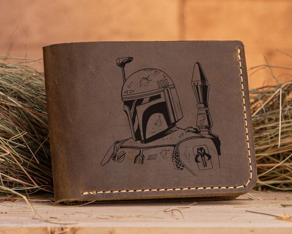 Boba Fett Wallet Mandalorian Star Wars Gift Personalized Mens Wallet  Leather Wallet Husband Gift, Boyfriend Gift, Gift for Him Star Wars s2