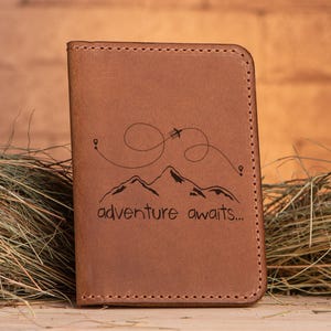Mountain Passport Holder Personalized Passport Cover Adventure Awaits Custom Passport Wallet Travel Gift Passport Case Christmas Gift k28