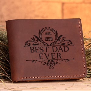 Portafoglio Best Dad Ever, regalo per papà - regalo per la festa del papà - regalo personalizzato per il papà - portafoglio in pelle personalizzato - regali divertenti per il papà