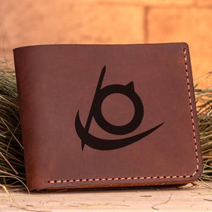 Cartera de cuero de Final Fantasy Reaper, regalo de Navidad para gamers, regalo para novios, billetera personalizada, regalo para él o para chicos.