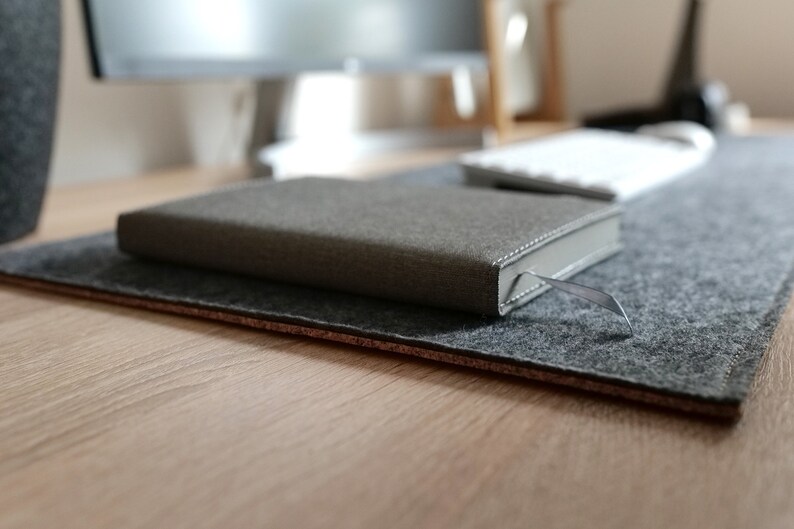 Large Felt and Cork Desk Mat Personalized Keyboard Mat Home Etsy