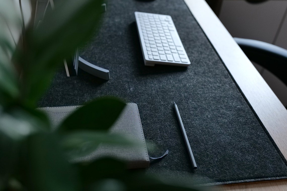 Extra Large Felt Desk Mat Natural Wool Desk Pad Home Office Etsy