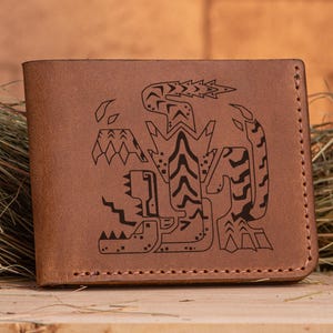 Brute Tigrex Monster Hunter World Leder Brieftasche Weihnachtsgeschenk für Gamer MHW Brieftasche personalisierte Herren Brieftasche Mann Geek Geschenk für Männer s24