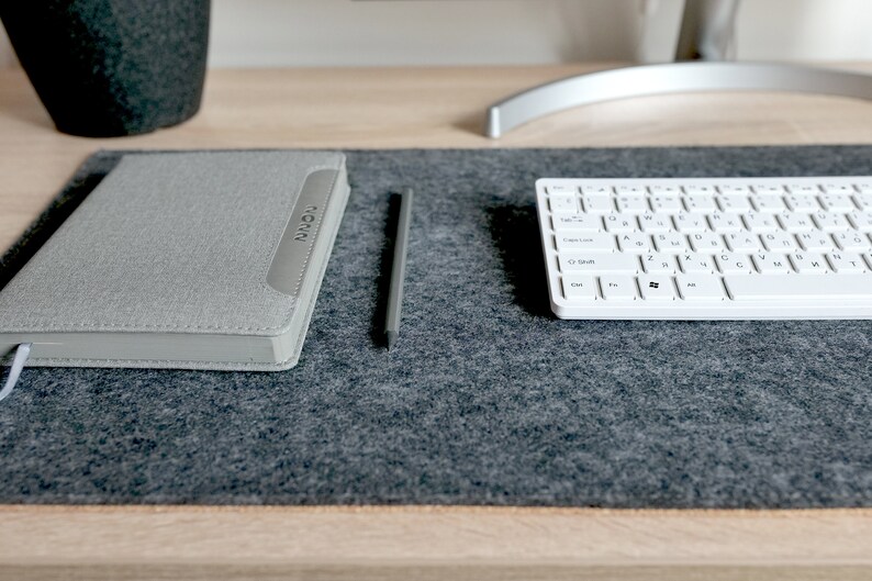 Large Felt and Cork Desk Mat Personalized Keyboard Mat Home Etsy