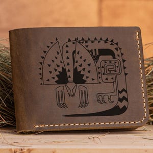 Cartera de cuero Tzitzi-Ya-Ku Monster Hunter World, regalo de Navidad para gamer, regalo de MHW, cartera personalizada para hombre, regalo para esposo geek para él s46