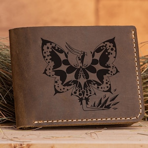 Shrieking Legiana Monster Hunter World Leder Geldbörse Weihnachtsgeschenk für Gamer MHW personalisierte Herren Geldbörse Mann Geek Geschenk für ihn s43