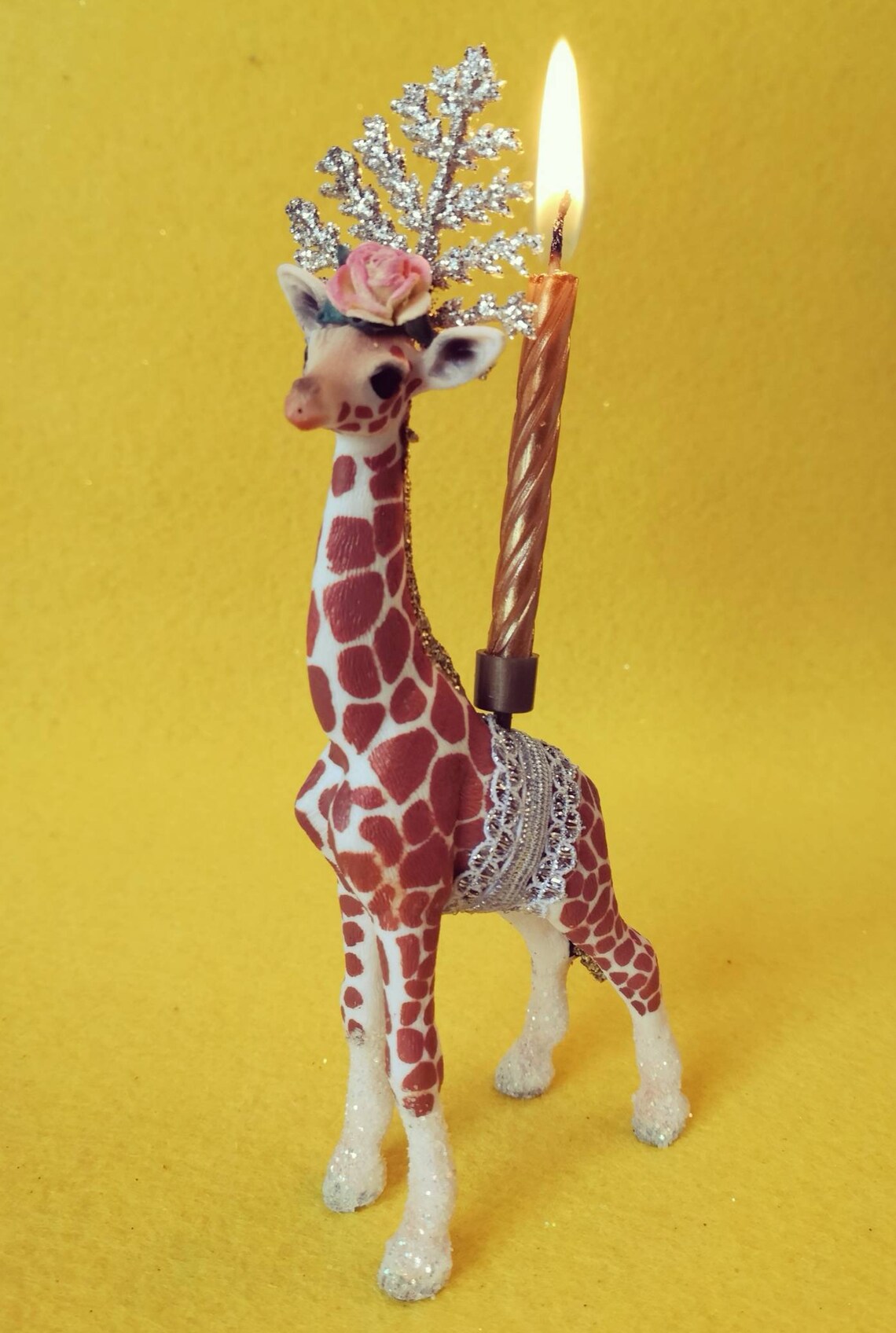 Sparkly Giraffe Calf Animal Candle Holder Cake Etsy UK