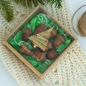 Christmas Ornaments, Set of 10 Real Dried Acorns with Caps Ornament, Christmas Decor Christmas Tree Decor, Autumn decor
