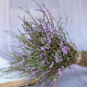 Heather bouquet dried flower bunch dried heather flower Calluna vulgaris natural dried wild flowers old cottage bunch rustic style bouquet image 7