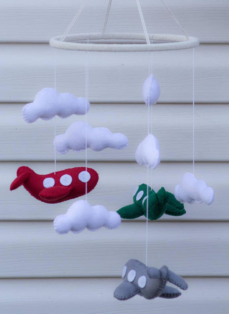 Airplane Mobile Baby Crib Mobile Airplanebaby Mobilenursery Etsy