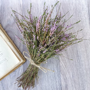 Heather bouquet dried flower bunch dried heather flower Calluna vulgaris natural dried wild flowers old cottage bunch rustic style bouquet image 6