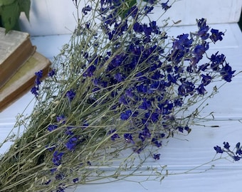Blue wildflowers, Dried flower bouquet, blue dried flower bouquet, rustic bouquet , woodland forest rustic home decor, wild wedding decor.
