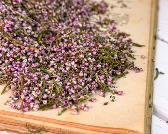 Ljungblommor, Torkad skogsljus, torkade blommor, bröllopsblommor, pressade torkade blommor, Ljung