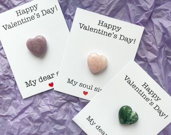 Heart Crystal Valentine for Valentine's Day | Heart Crystals | Rocks | Gem | Love or Friendship | Valentines Day Cards for Kids