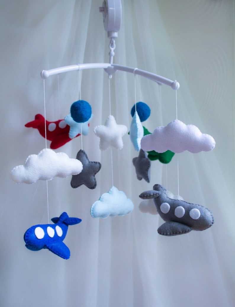 Airplane Mobile Baby Crib Mobile Airplanebaby Mobilenursery Etsy