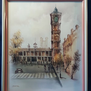 Lacoste Framed Oil on Canvas Cityscape