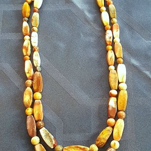 Vintage Sterling Silver and Jasper Beaded Necklace