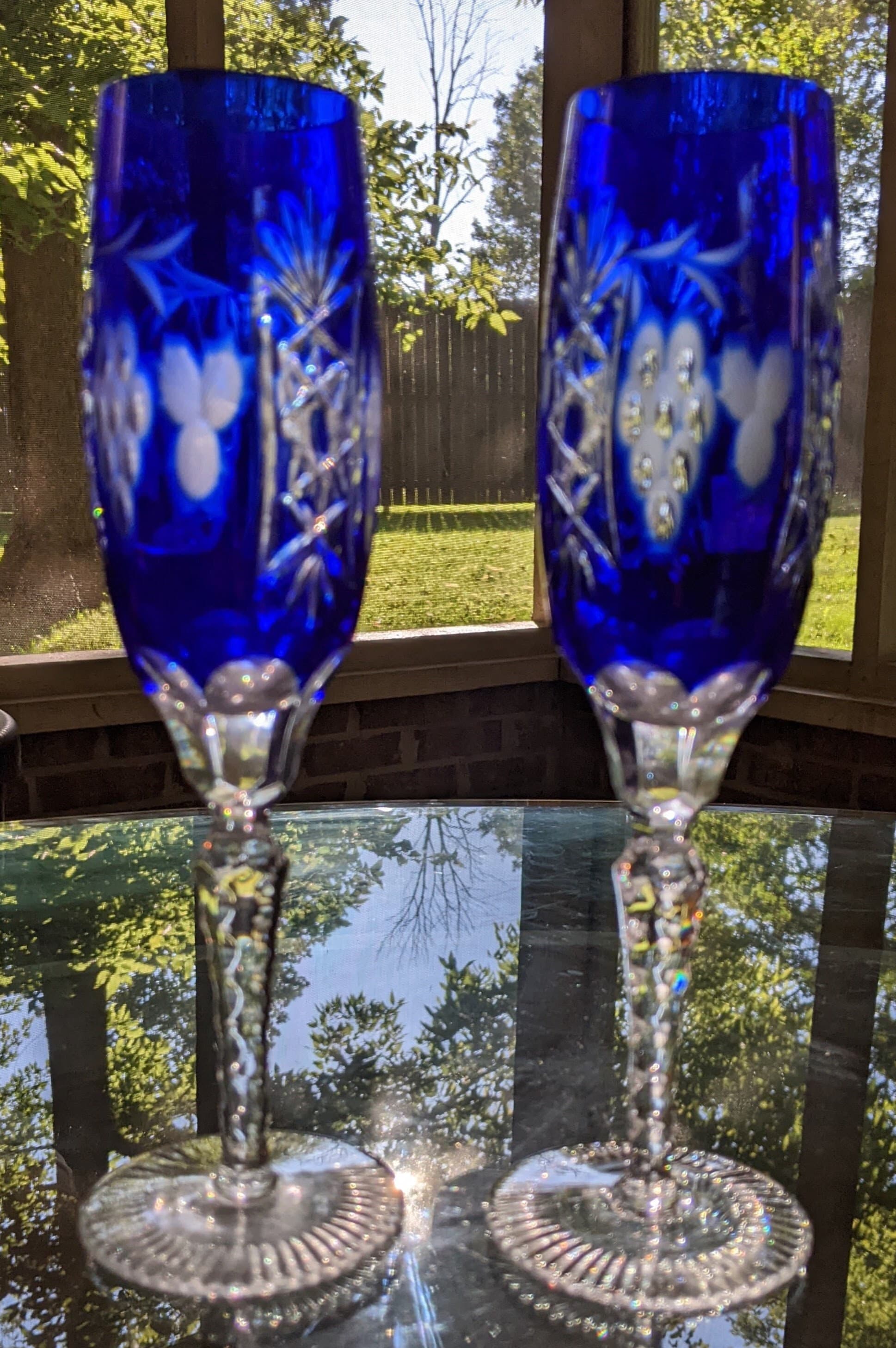Crystal Champagne Glasses – Bohemian VRF collection - Bohemia Crystal -  Original crystal from Czech Republic.