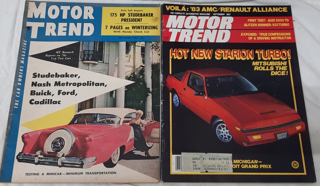 2 Vintage Motor Trend Magazines 1954 And1983 Etsy