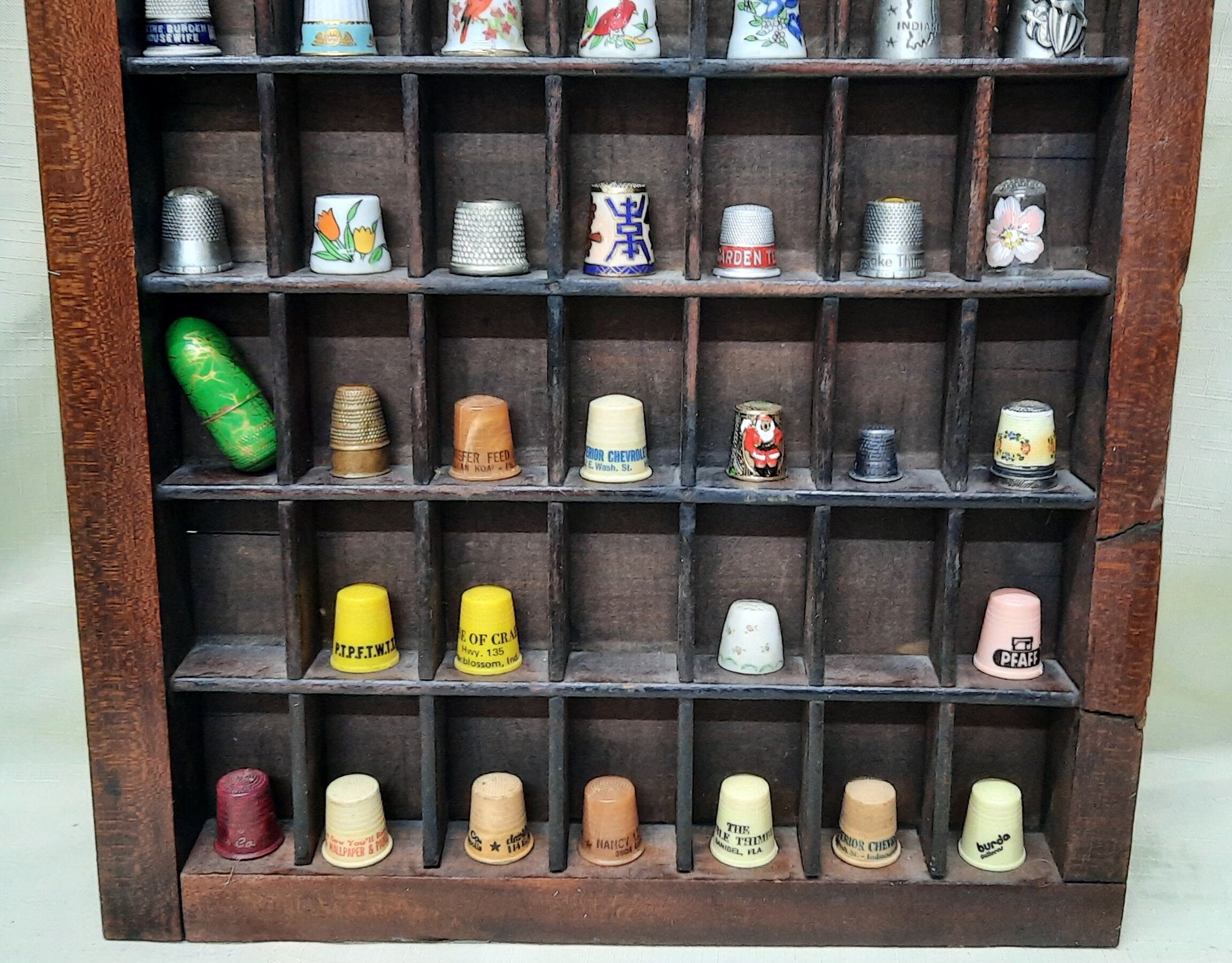 Vintage Thimble Collection With Display Case Etsy