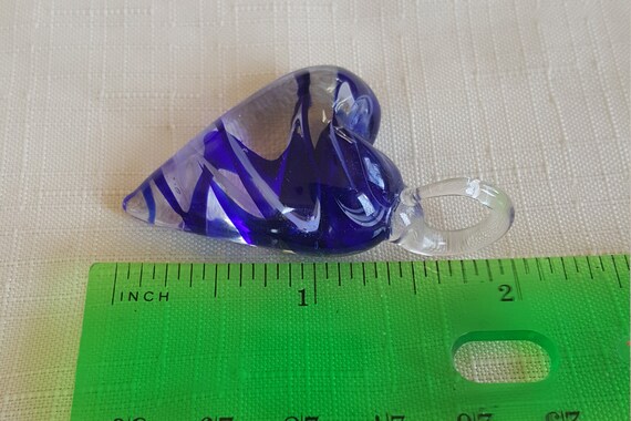 Art Glass Heart Pendant, Murano Style View 3