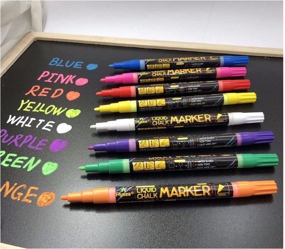 8 Color Erasable Liquid Chalk Pen Glass Plant Pot Blackboard Chalkboard LED  Board Metal Window 
