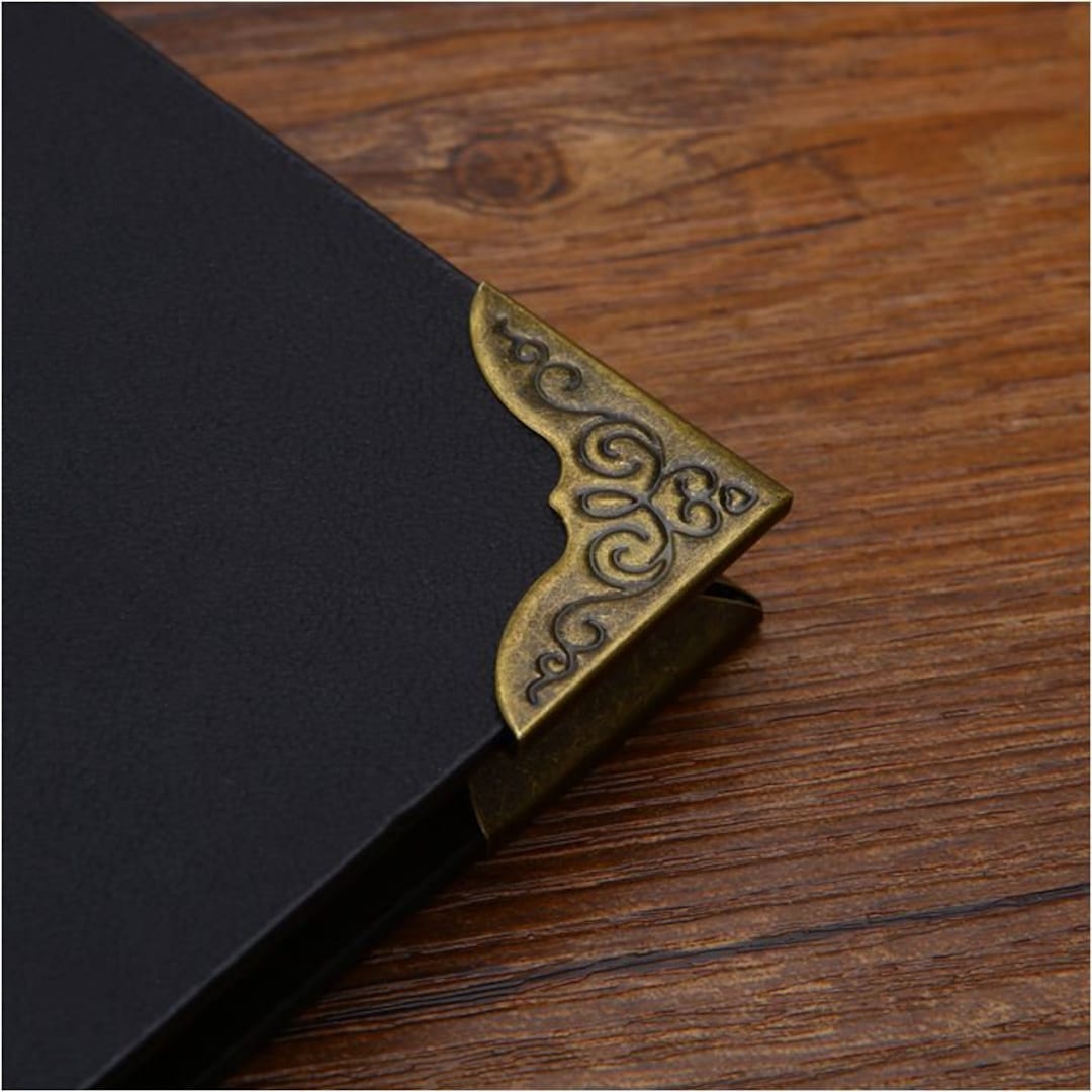 17x17x3mm 50pcs Golden Striped Corner Protector For Scrapbooking  Accessories Metal Book Corners DIY Menus Folders Decor CP2390