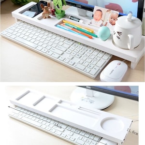 Desk Keyboard Shelf Storage Rack Office Table Desk Organizer Drawer / Docking Station / Stationery Organiser