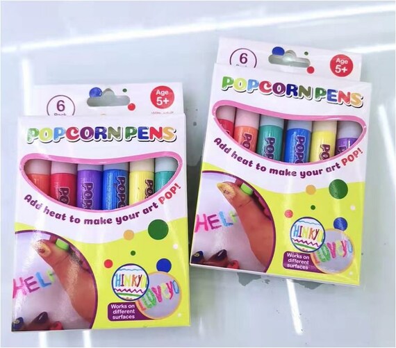 Magic Puffy Pens, DIY Bubble Popcorn Drawing Pens, Magic Puffy Pens for  Kids, 6 Colors 3D Art Magic Puffy Penswith 3D Ink (2SET)