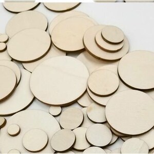 20PCS - 3cm / 4cm / 5cm Wood Laser Cut Round Tag Disc - Craft Blank Supplies