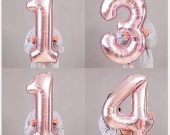 E- Rose Gold 0-9 Number 40" / 40 Inch Big Foil Balloon Inflatable Party DIY Decoration