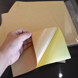 18 X A4 KRAFT Brown Label Self Adhesive Sticker Decal For Inkjet / Laser Print Printer