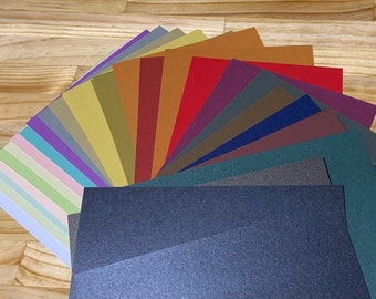 E - A4 250gsm 50 Sheets 25 Colors Pearlescent Cardmaking & Scrapbooking Paper Card DIY Greeting Card Wedding Invitation