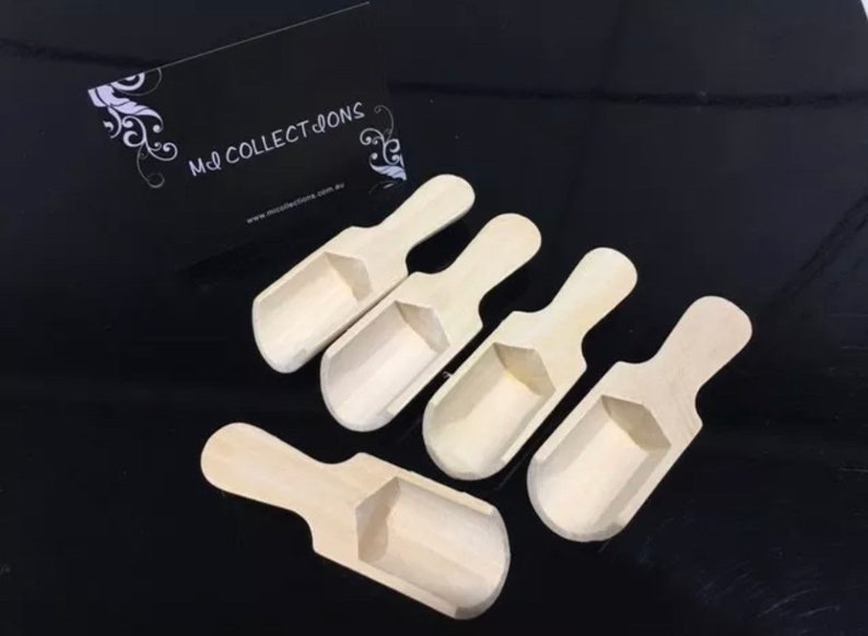 5pcs Mini Small Wood Wooden Scoop Spoon Ideal for Bath Salt / Etsy