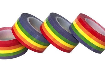 20 Meter 1.8cm Rainbow Pattern Plastic Sticky Tape for DIY Photo Album Decor Scrapbook Gift Wrapping