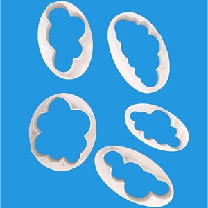 5pcs Cloud Shaped Biscuit Mold, Cartoon White Cookie Cutter For Baking