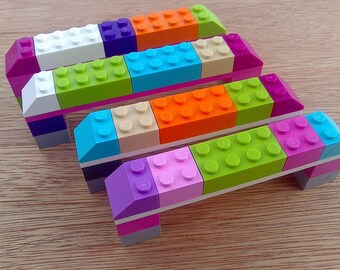 Colourful Girls Brick Draw Cabinet Door Handles - Made Using Real Lego Bricks -