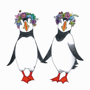 Puffin amour ! Carte de voeux
