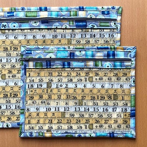 Sewing Project Pouch for Cross Stitch, Embroidery with Vinyl Front, Craft Supplies Storage, WIP Project Bag Organiser -2 Size Options