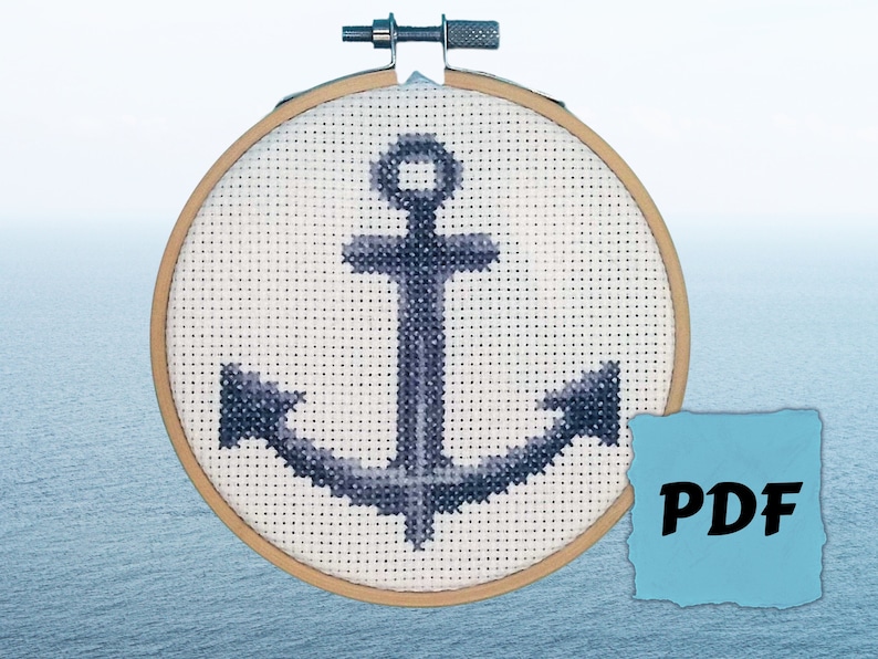 Anchor Cross Stitch Pattern PDF Instant Download Beginners Etsy