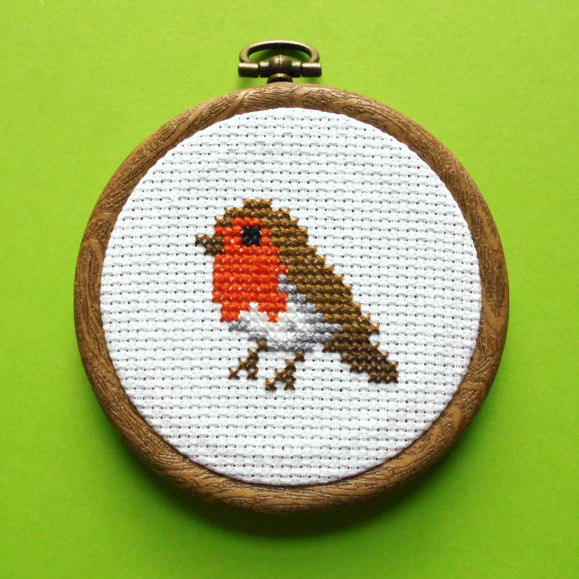 Kit Point De Croix Zweigart Mésange Bleue Et Cerise - 25x35 Cm Magic Needle Kit Broderie Oiseau Cerise