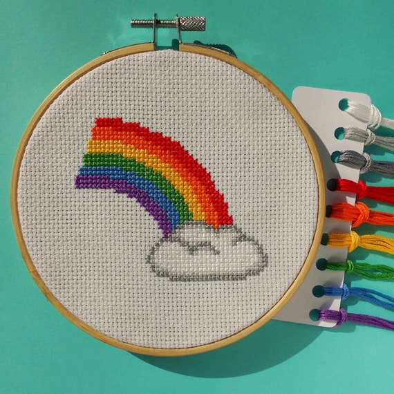 Cloud rainbow embroidery kit